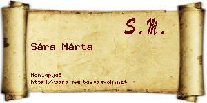 Sára Márta névjegykártya