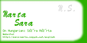 marta sara business card